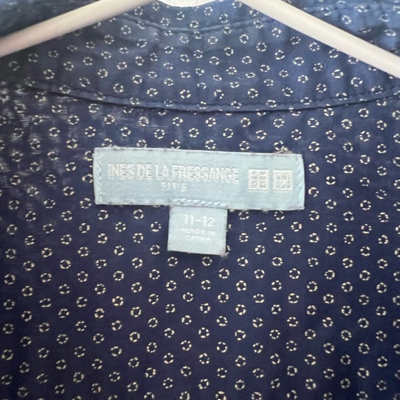 EUC Ines de la Fressange for Uniqlo kids shirt blouse long sleeve - Picture 3 of 4